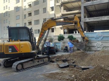 عملیات حفاری ترانشه خط اصلی گاز فشار قوی در سایت شمالی (بلوک‌های A1 تا A6)