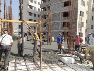 عملیات بتن‌ریزی تراز سقف هفتم سازه بلوک A7_5
